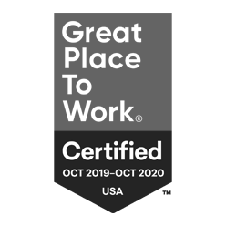 Great Place to Work Certified Oct 2019-Oct 2020 award logo