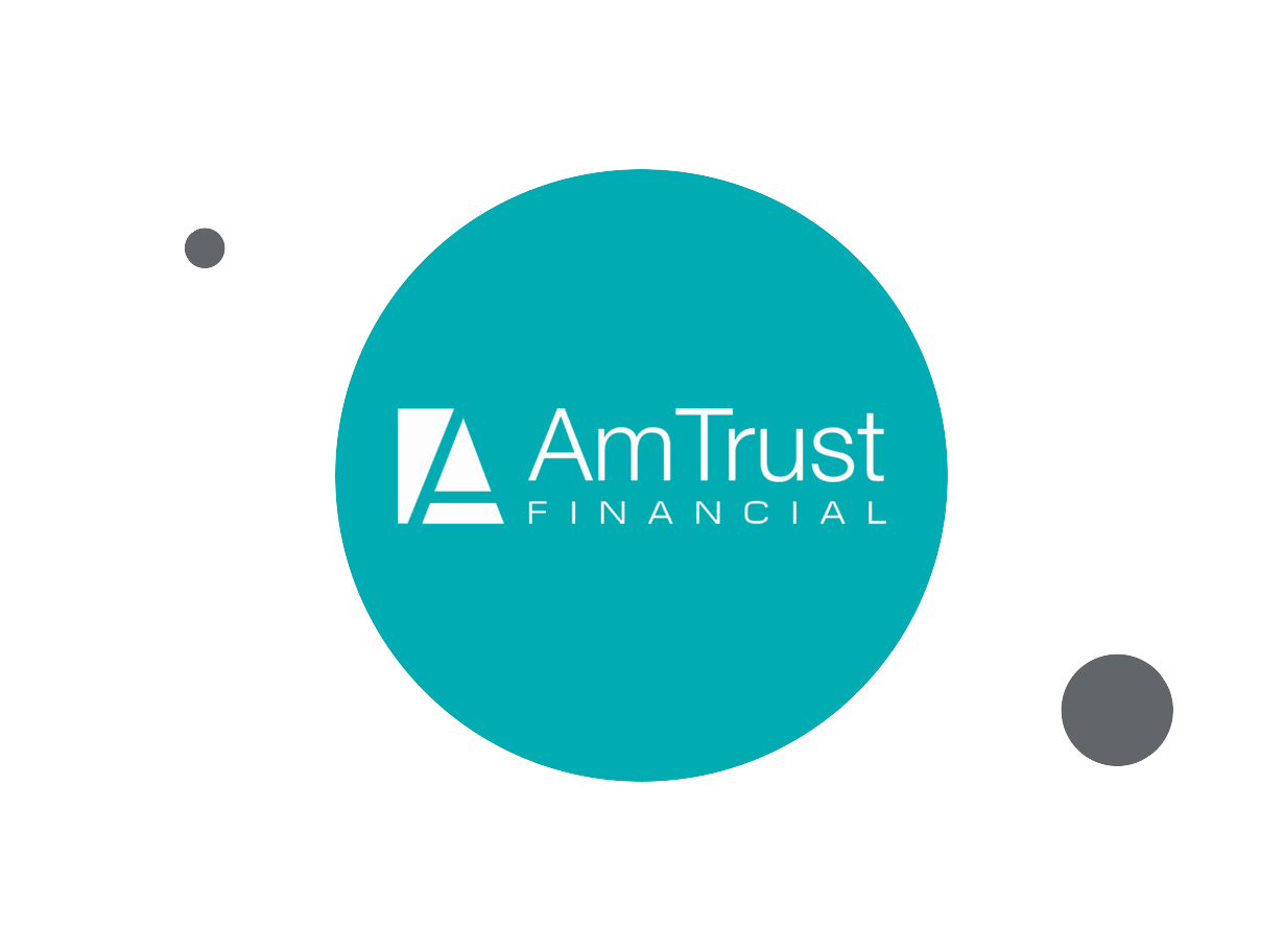 AmTrust Financial logo within teal circle