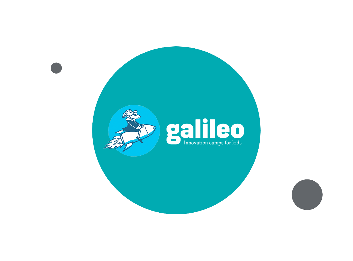 Galileo: Innovation camps for Kids logo within teal circle