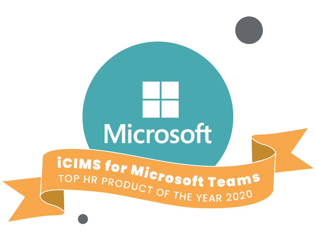 Microsoft award - iCIMS for Microsoft Teams - Top HR Product of the Year 2020
