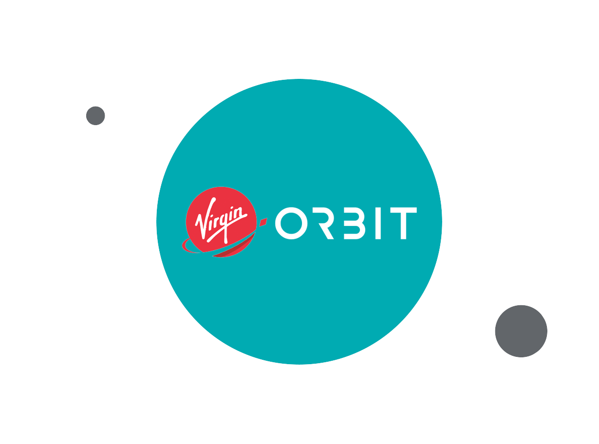 Virgin Orbit logo within teal circle