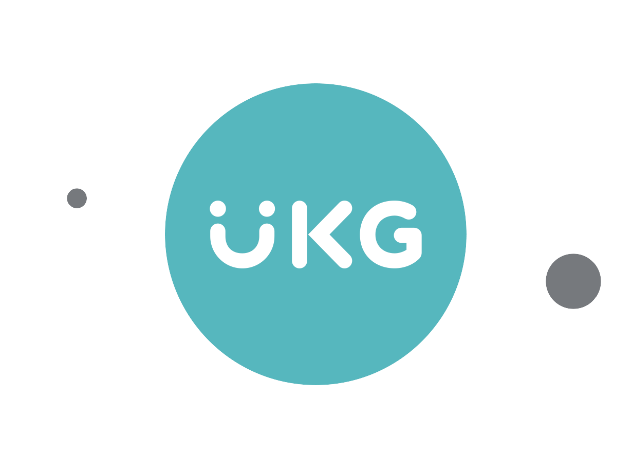 UKG logo with teal background