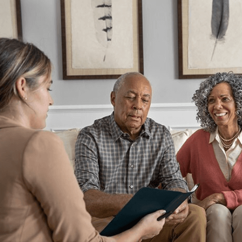 TheKey caregiver meets with couple