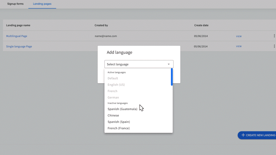 Demo animation of the new languages in our CRM