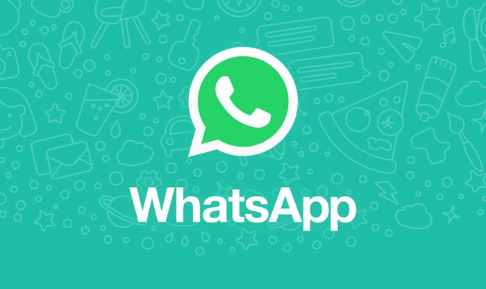 Whatsapp logo in front of teal background.