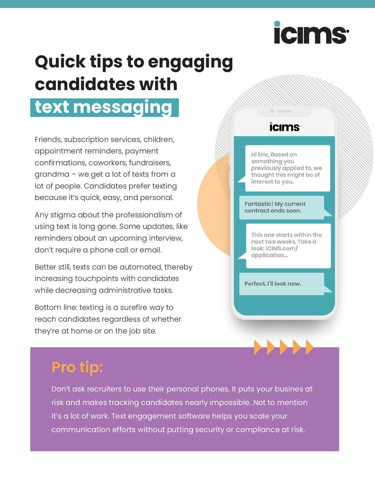 Quick tips to engaging candidates with text messaging | iCIMS